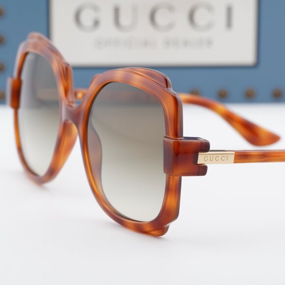 Gucci GG1431S 002 Square Sunglasses - Havana/Brown